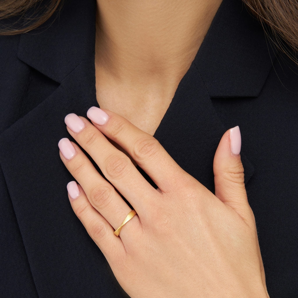 LULU Copenhagen 180 Bague brossé Rings Gold Plated