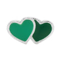 2Hearts boucle d'oreille 1 pièce plaqué argent - Green/Light Green