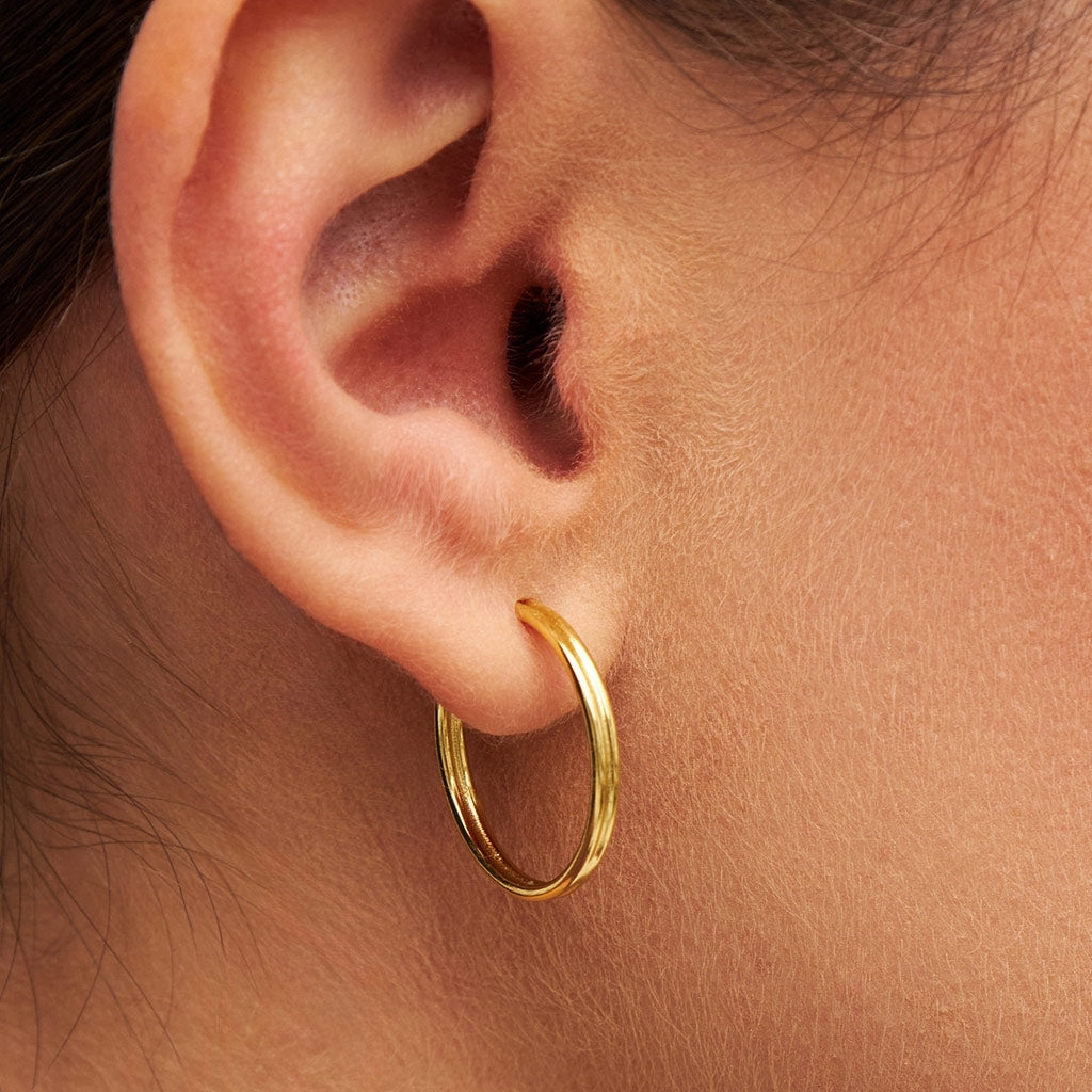 LULU Copenhagen 2for1 Medium Hoops Paire Hoops Gold Plated