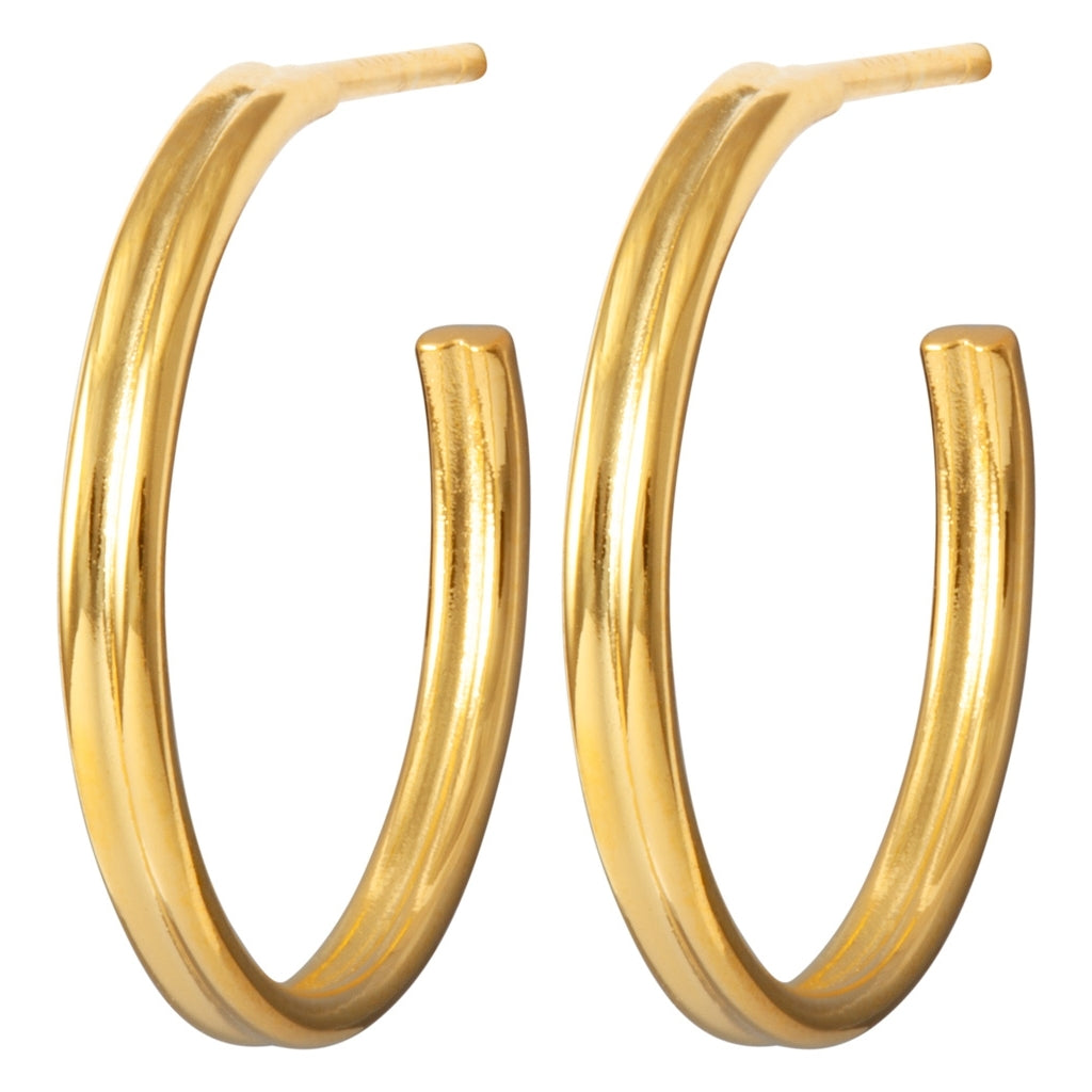 LULU Copenhagen 2for1 Medium Hoops Paire Hoops Gold Plated