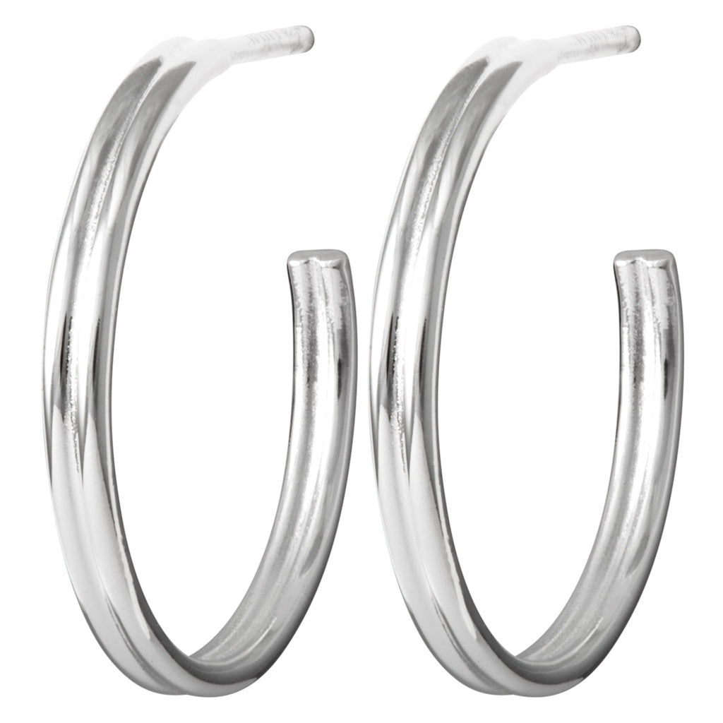 LULU Copenhagen 2for1 medium Hoops Paire Hoops Silver