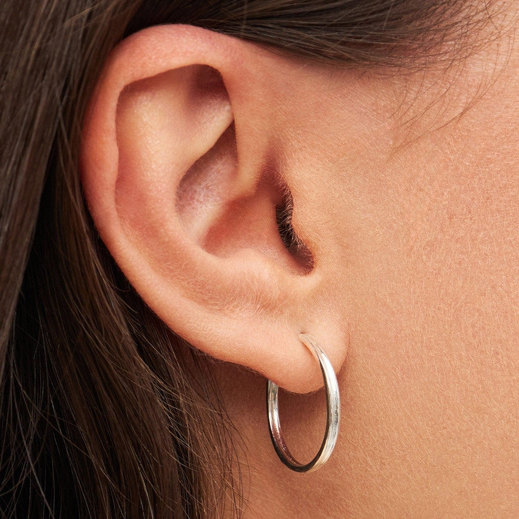 LULU Copenhagen 2for1 medium Hoops Paire Hoops Silver