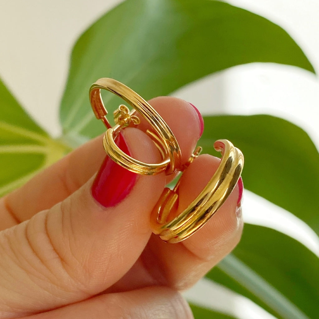 LULU Copenhagen 2for1 small Hoops Paire Hoops Gold Plated