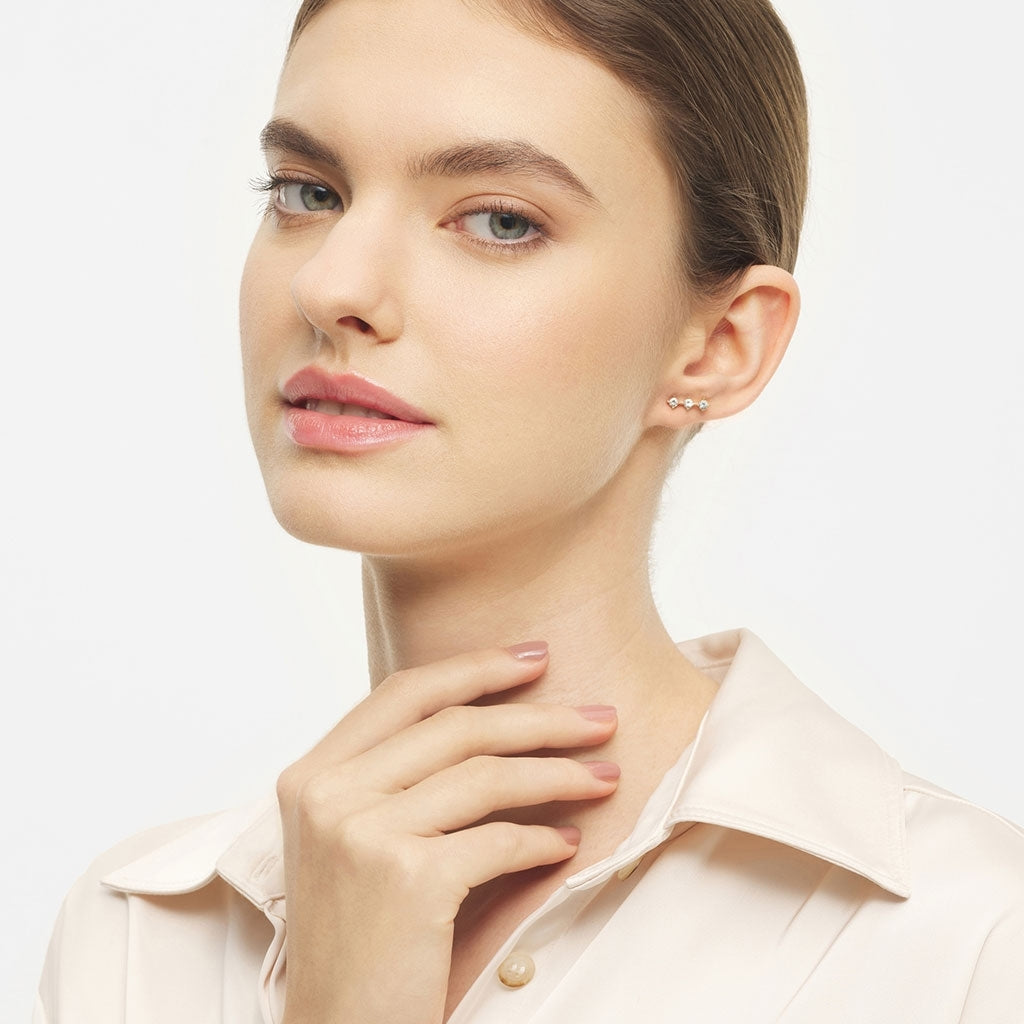 LULU Copenhagen 3 Crystals 1 pièce Ear stud, 1 pcs Silk
