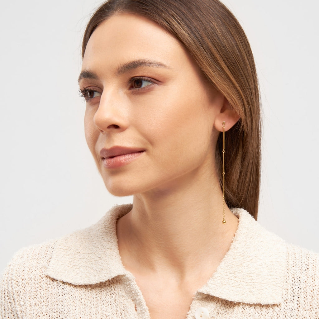 LULU Copenhagen 3 Long Pins boucle d'oreille 1 pièce Ear stud, 1 pcs Gold Plated