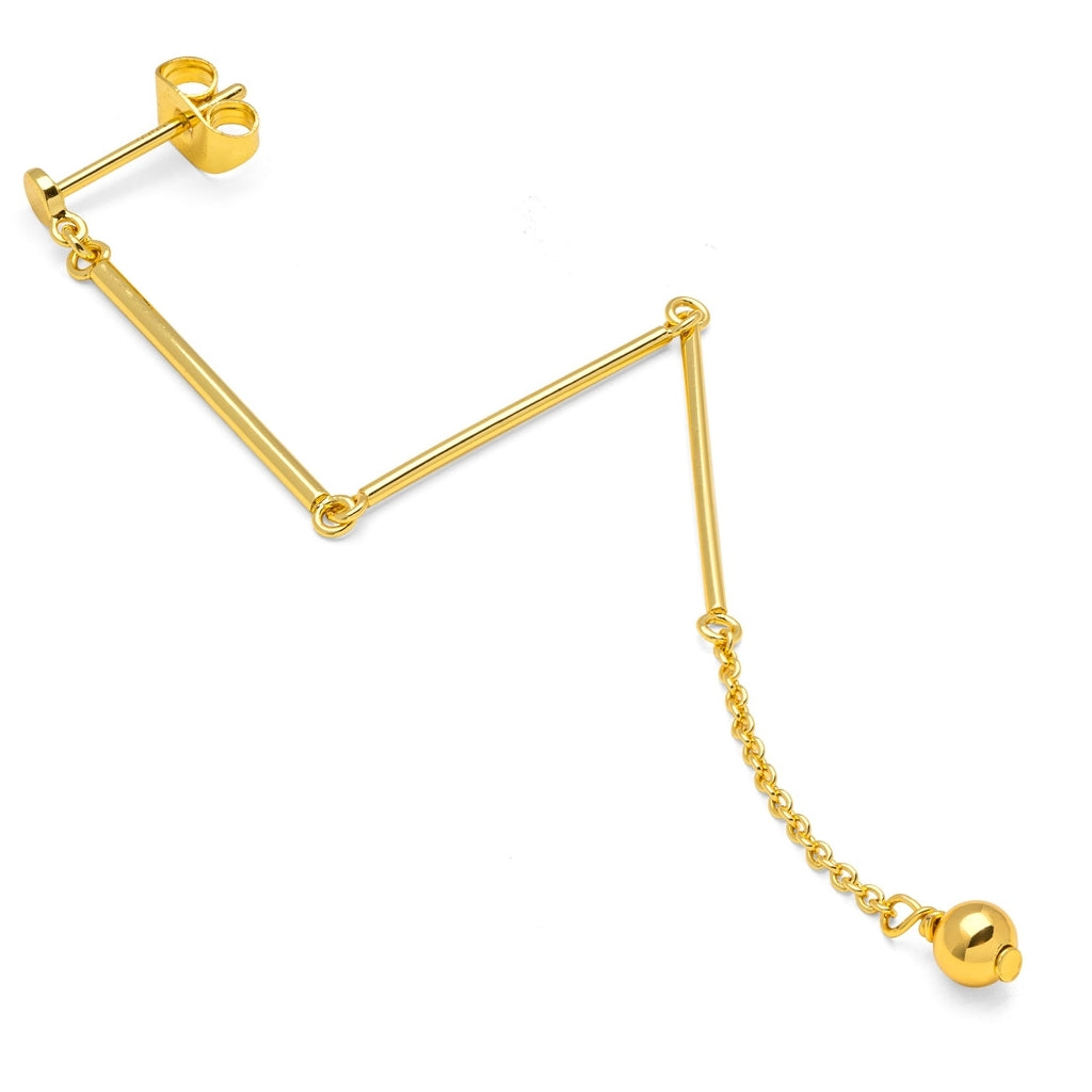 LULU Copenhagen 3 Long Pins boucle d'oreille 1 pièce Ear stud, 1 pcs Gold Plated