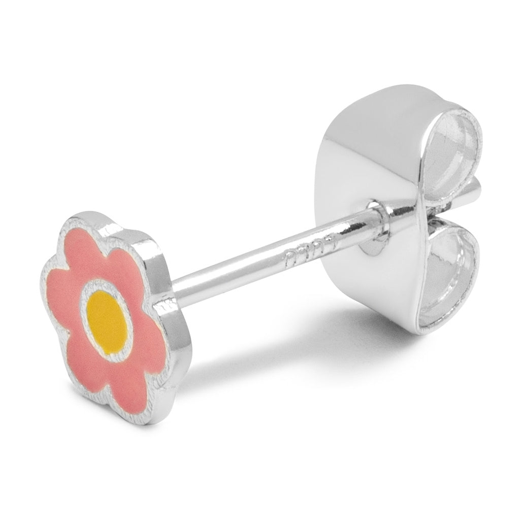 LULU Copenhagen Anemone boucle d'oreille 1 pièce plaqué argent Ear stud, 1 pcs Yellow-Pink