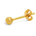 Ball Brushed boucle d'oreille 1 pièce - Gold Plated