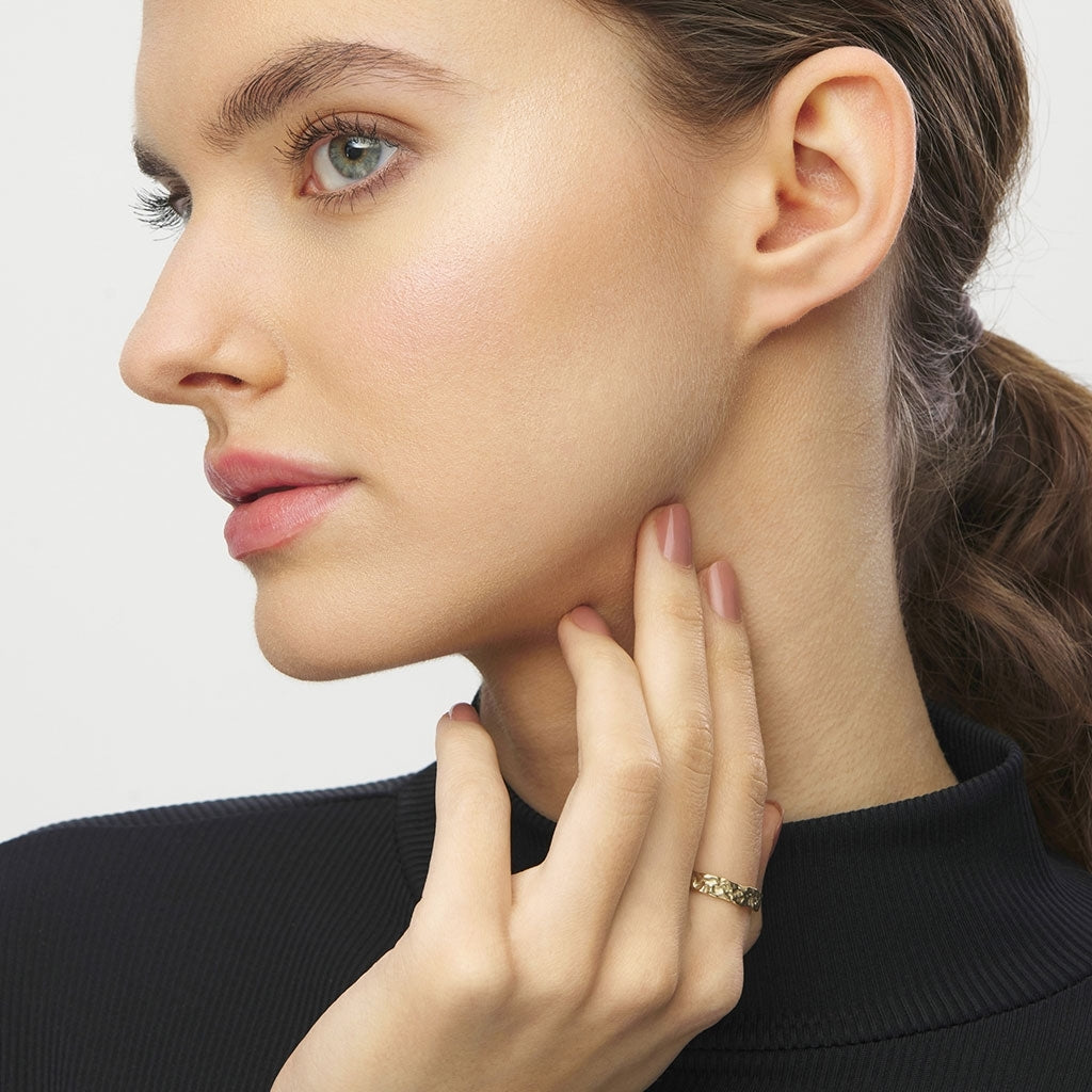 LULU Copenhagen Basic Rough Anneau Rings Gold Plated