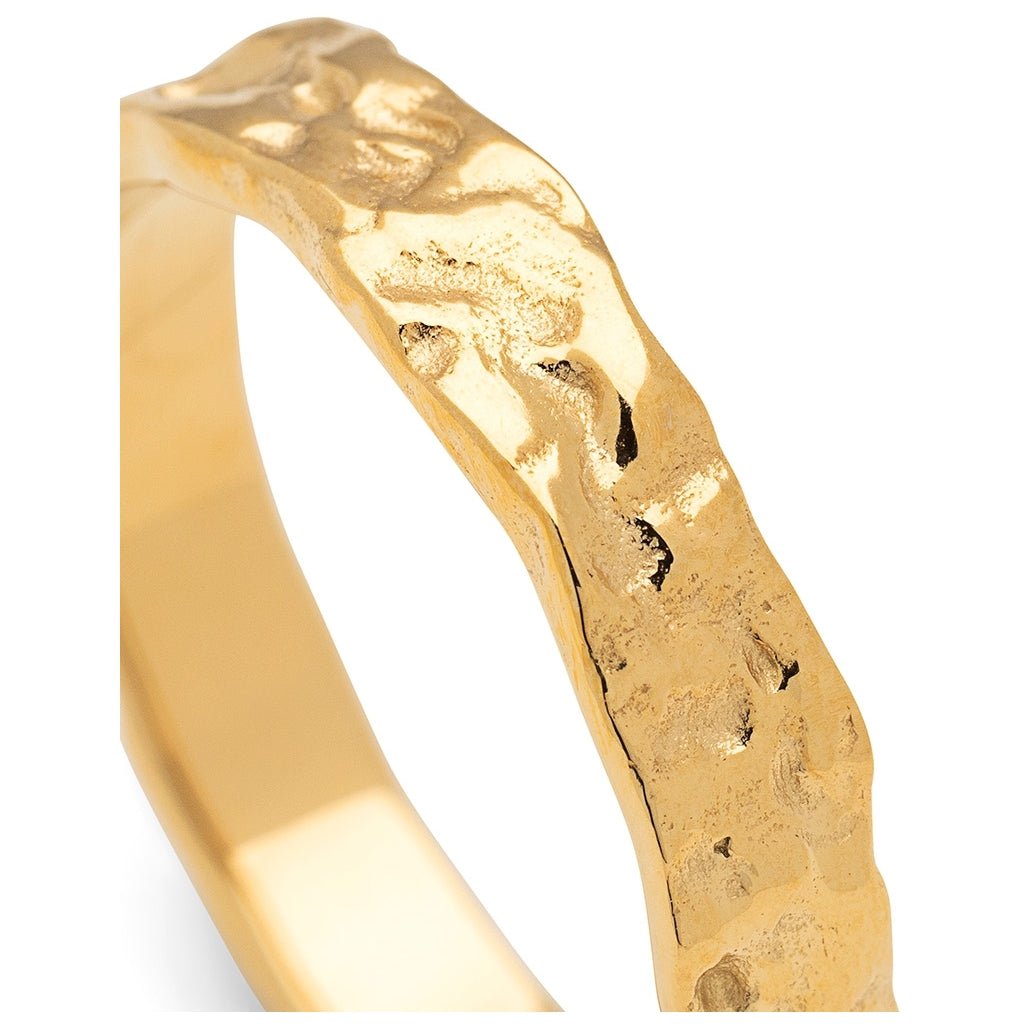 LULU Copenhagen Basic Rough Anneau Rings Gold Plated