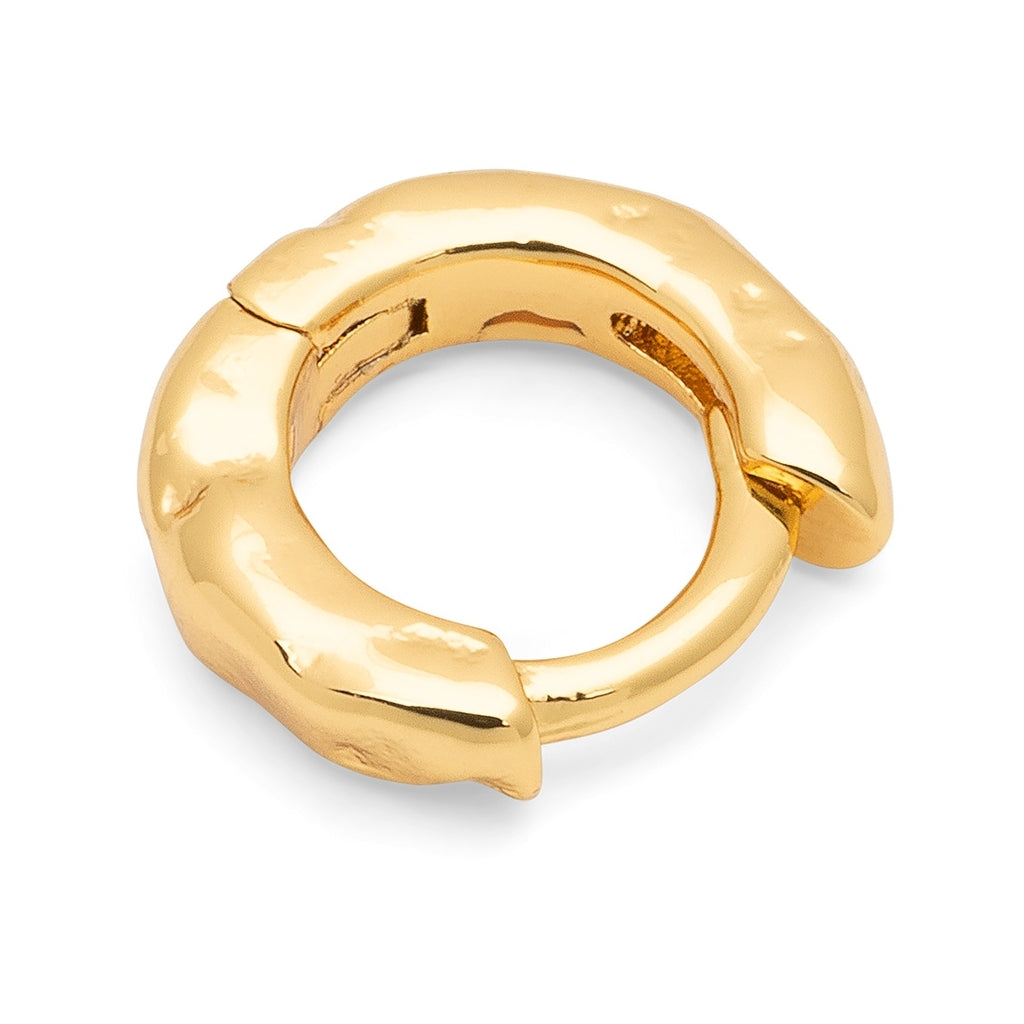 LULU Copenhagen Basic Rough Hoops paires Hoops Gold Plated