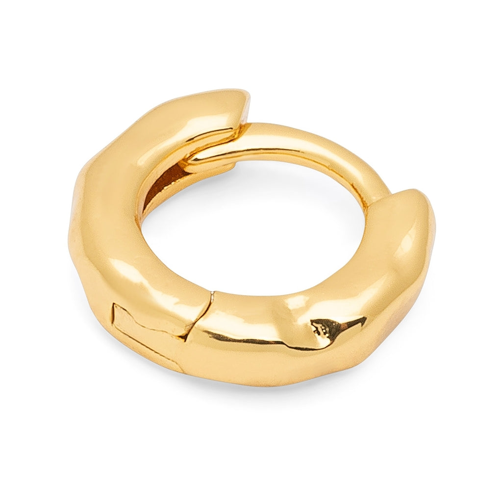 LULU Copenhagen Basic Rough Hoops paires Hoops Gold Plated