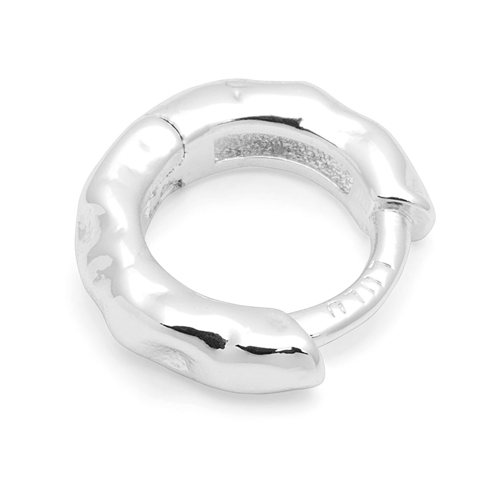 LULU Copenhagen Basic Rough Hoops paires Hoops Silver Plated