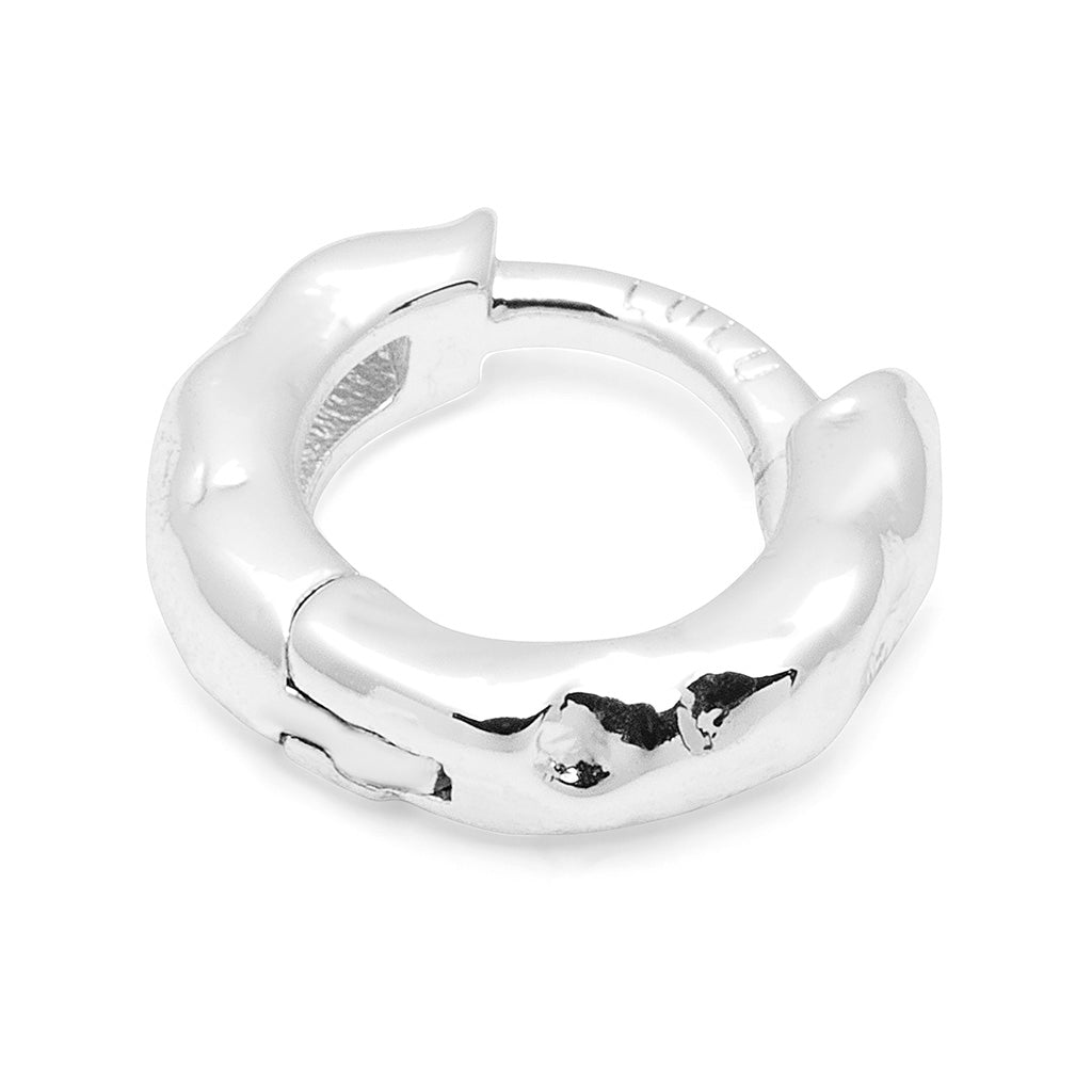 LULU Copenhagen Basic Rough Hoops paires Hoops Silver Plated