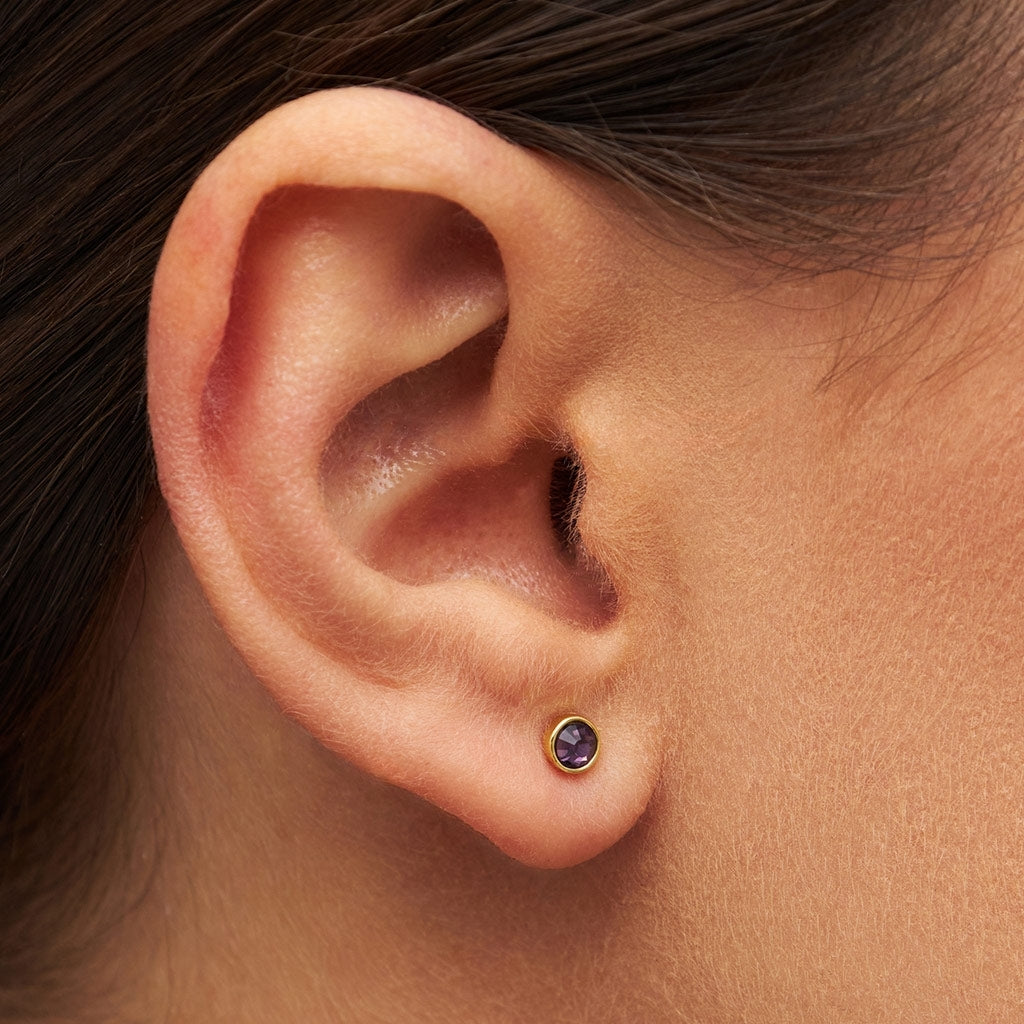 LULU Copenhagen Bling boucle d'oreille 1 pièce plaqué or Ear stud, 1 pcs Violet