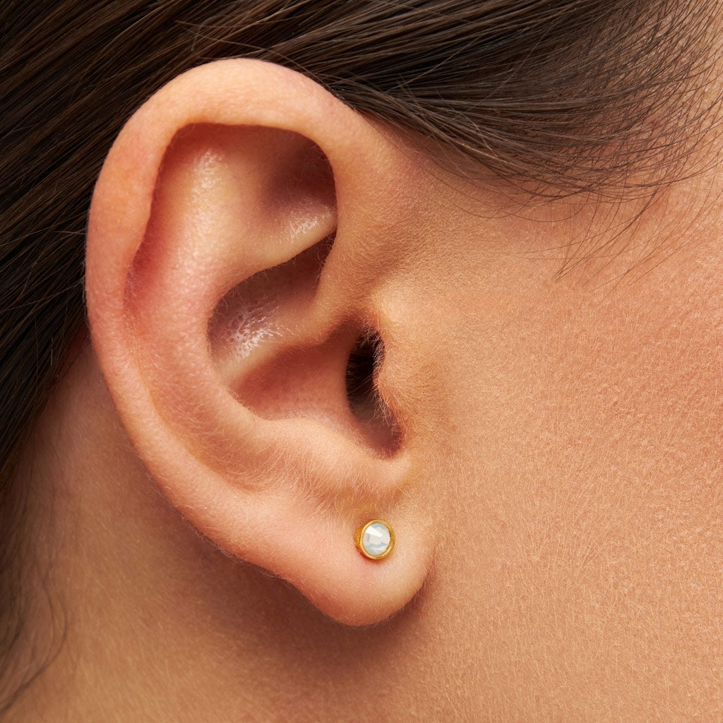 LULU Copenhagen Bling boucle d'oreille 1 pièce plaqué or Ear stud, 1 pcs White Opal