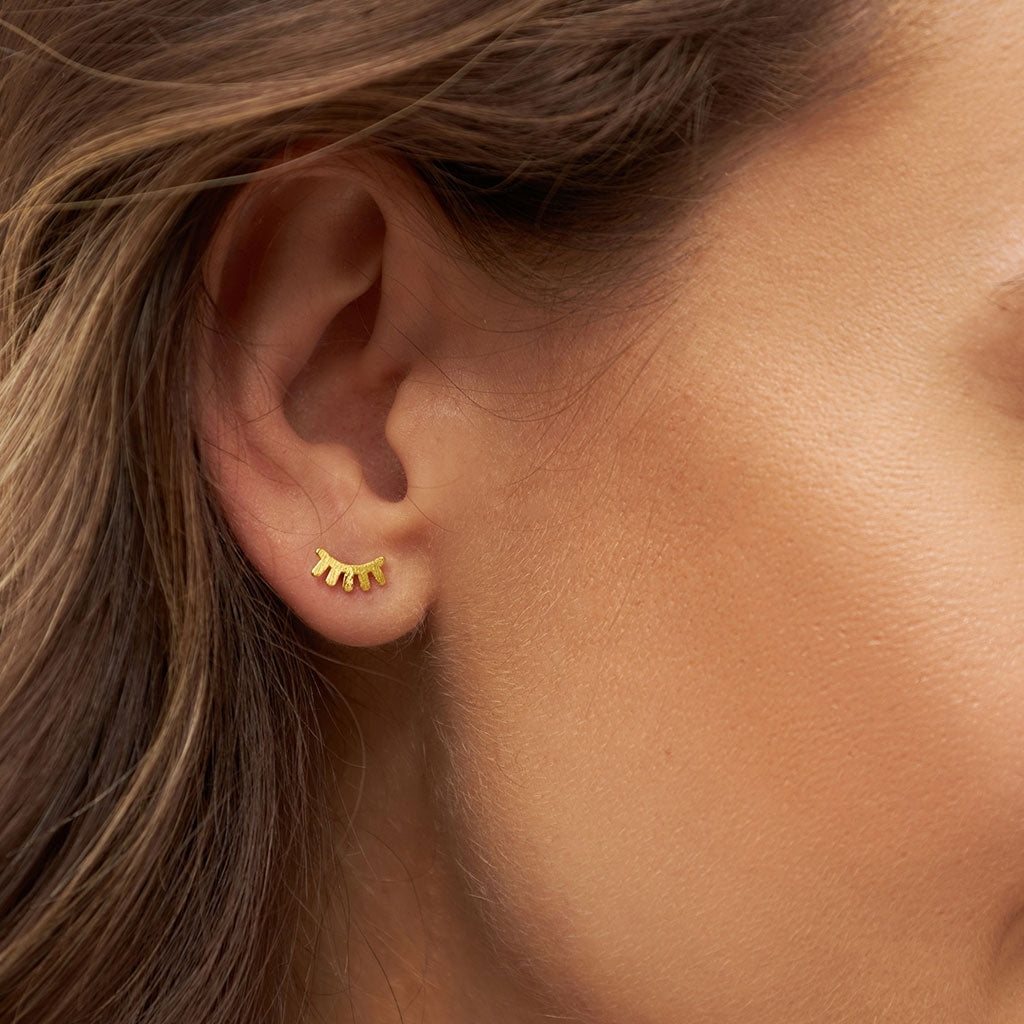 LULU Copenhagen Blink boucle d'oreille 1 pièce brossé Ear stud, 1 pcs Gold Plated
