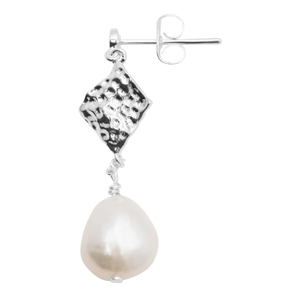 LULU Copenhagen Boheme Pearl boucle d'oreille 1 pièce Ear stud, 1 pcs Silver Plated