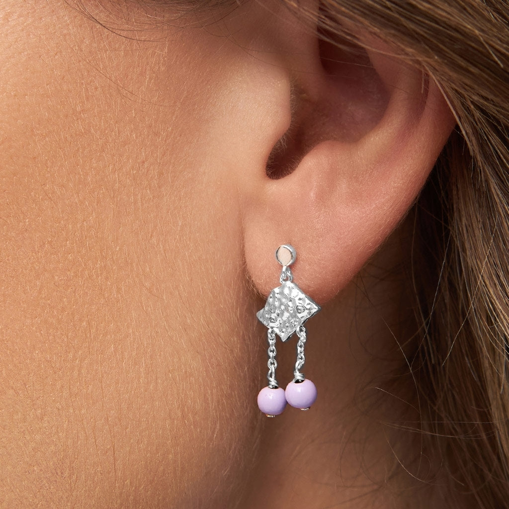 LULU Copenhagen Boheme Purple 1 pièce plaqué argent Ear stud, 1 pcs Purple