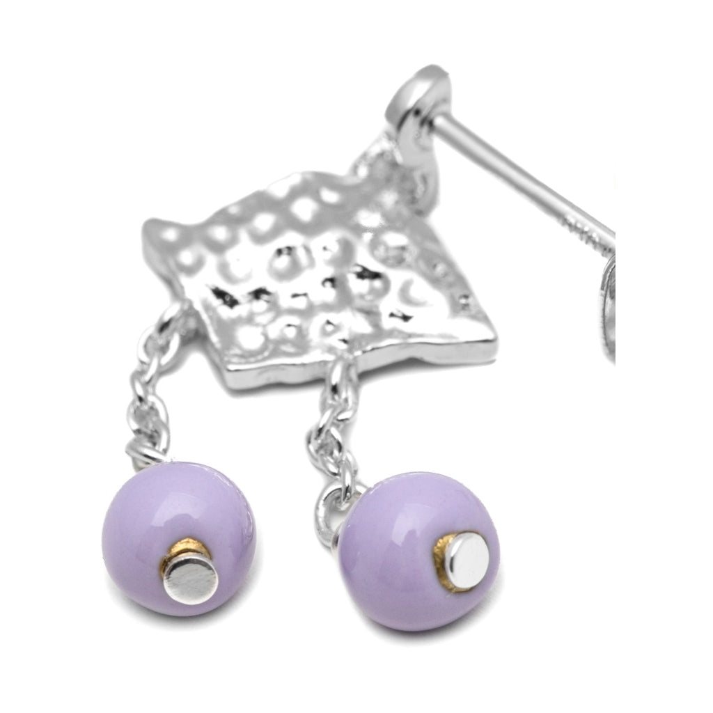 LULU Copenhagen Boheme Purple 1 pièce plaqué argent Ear stud, 1 pcs Purple