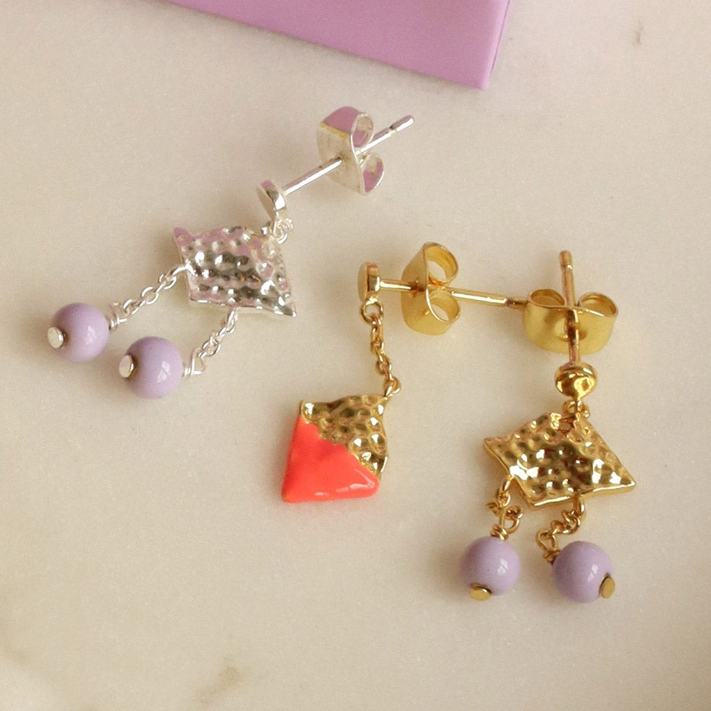 LULU Copenhagen Boheme Purple 1 pièce plaqué argent Ear stud, 1 pcs Purple
