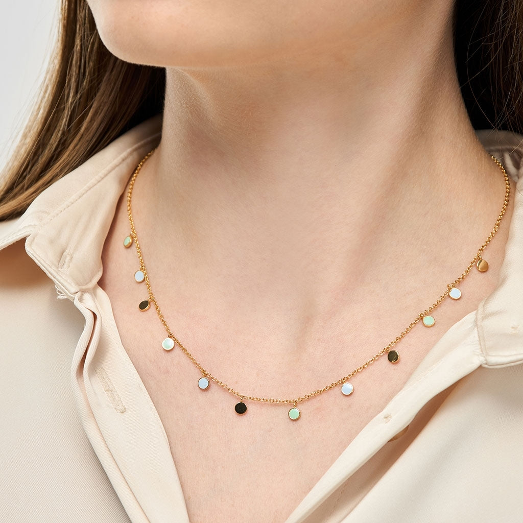 LULU Copenhagen Boho Collier Necklaces Skyride Blue/Seasalt Green