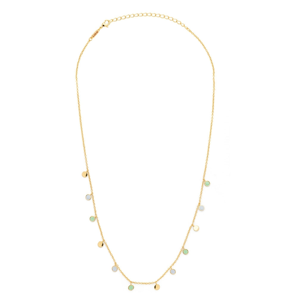 LULU Copenhagen Boho Collier Necklaces Skyride Blue/Seasalt Green