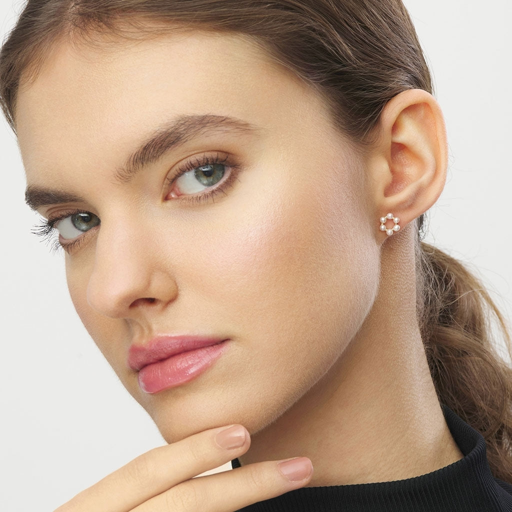 LULU Copenhagen Bouquet Circle earring 1 pcs Ear stud, 1 pcs Gold Plated