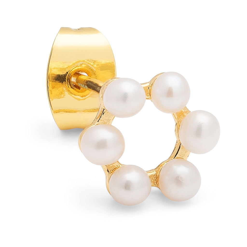 LULU Copenhagen Bouquet Circle earring 1 pcs Ear stud, 1 pcs Gold Plated