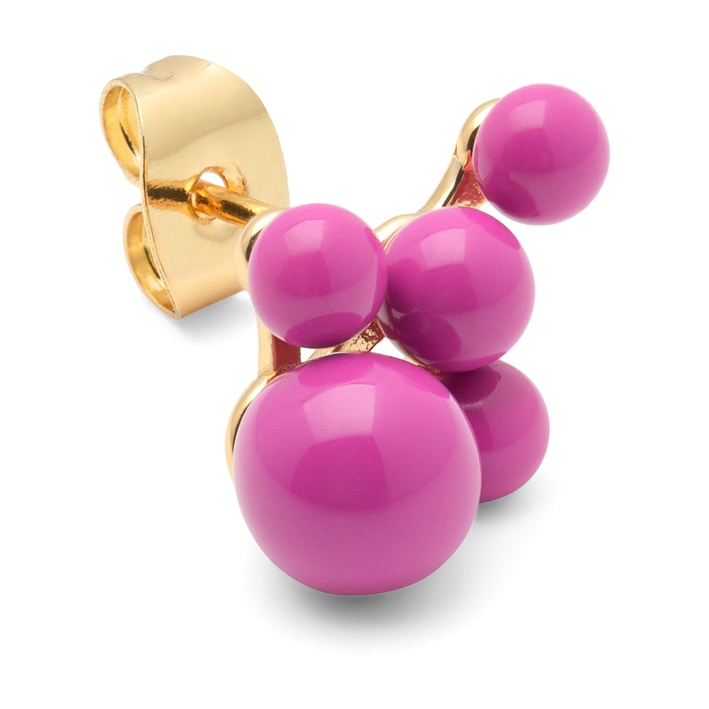 LULU Copenhagen Bouquet Cloud earring 1 pièce Ear stud, 1 pcs Electric Fuchsia Pink