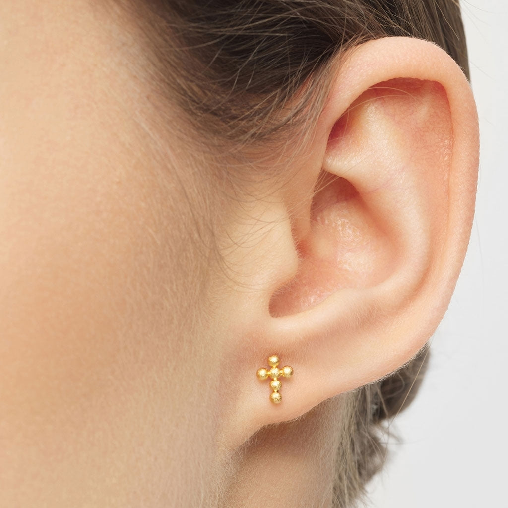 LULU Copenhagen Bouquet Cross 1 pièce Ear stud, 1 pcs Gold Plated