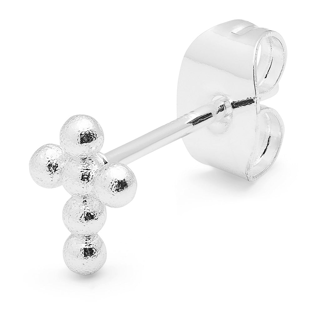 LULU Copenhagen Bouquet Cross 1 pièce Ear stud, 1 pcs Silver Plated