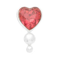 Bouquet Crystal Heart boucle d'oreille 1 pièce - Silver Plated