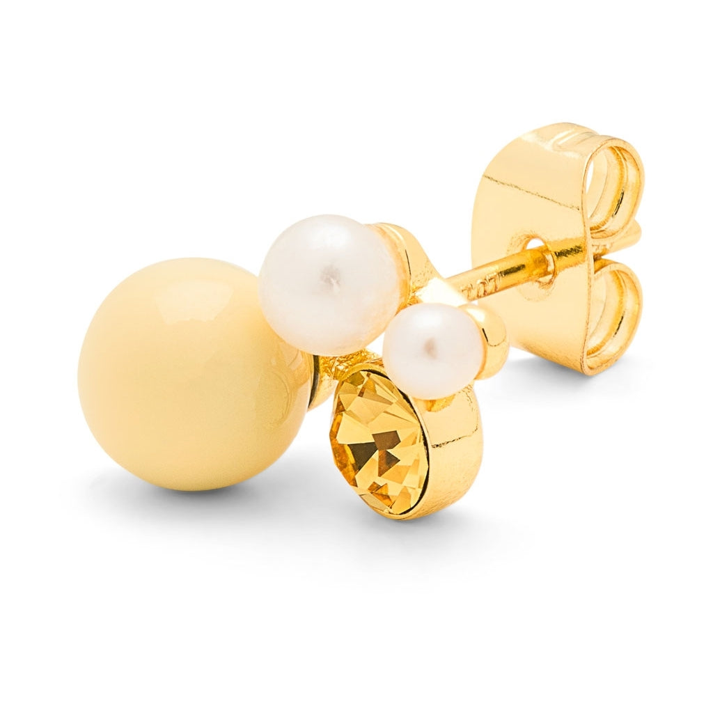 LULU Copenhagen Bouquet Lemon boucle d'oreille 1 pièce Ear stud, 1 pcs Gold Plated