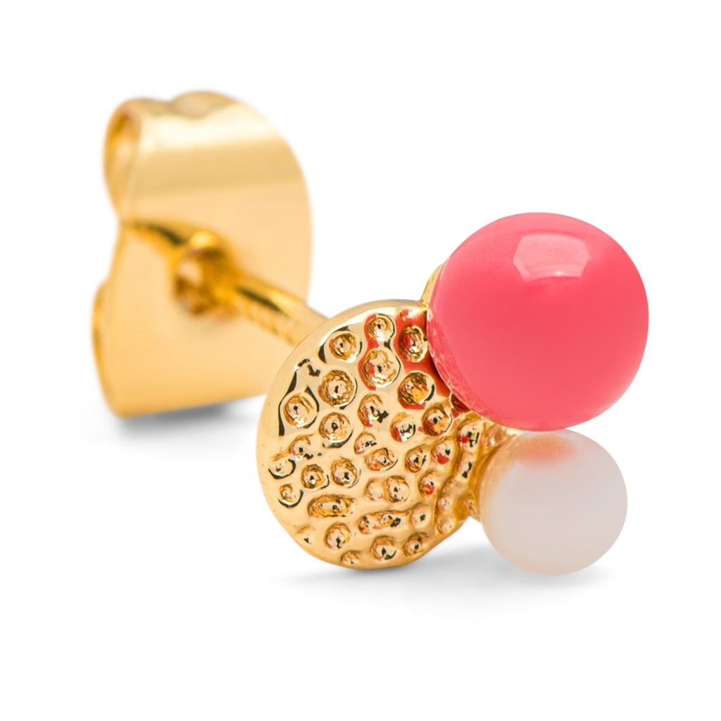 LULU Copenhagen Bouquet Plate boucle d'oreille 1 pièce Ear stud, 1 pcs Gold Plated