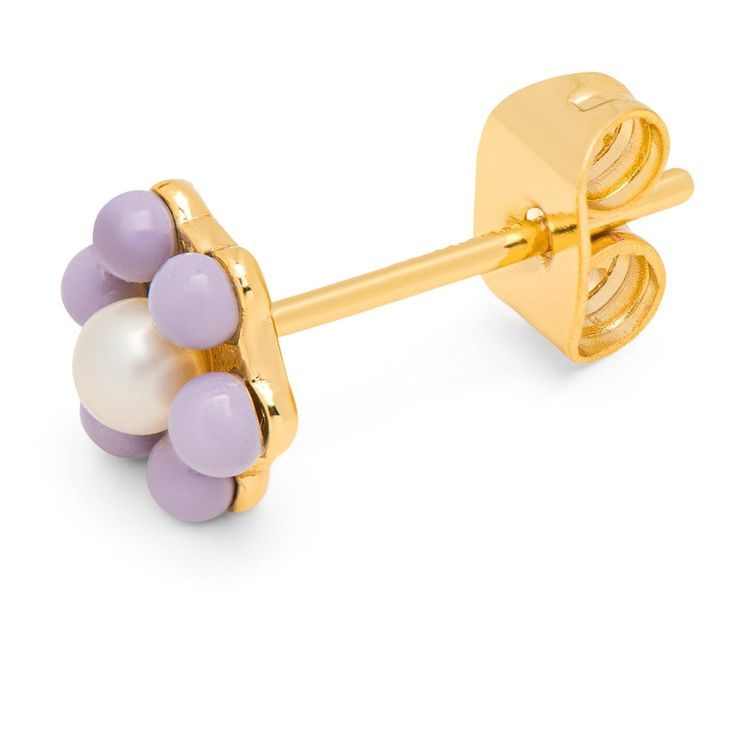 LULU Copenhagen Bouquet Purple Flower boucle d'oreille 1 pièce Ear stud, 1 pcs Gold Plated
