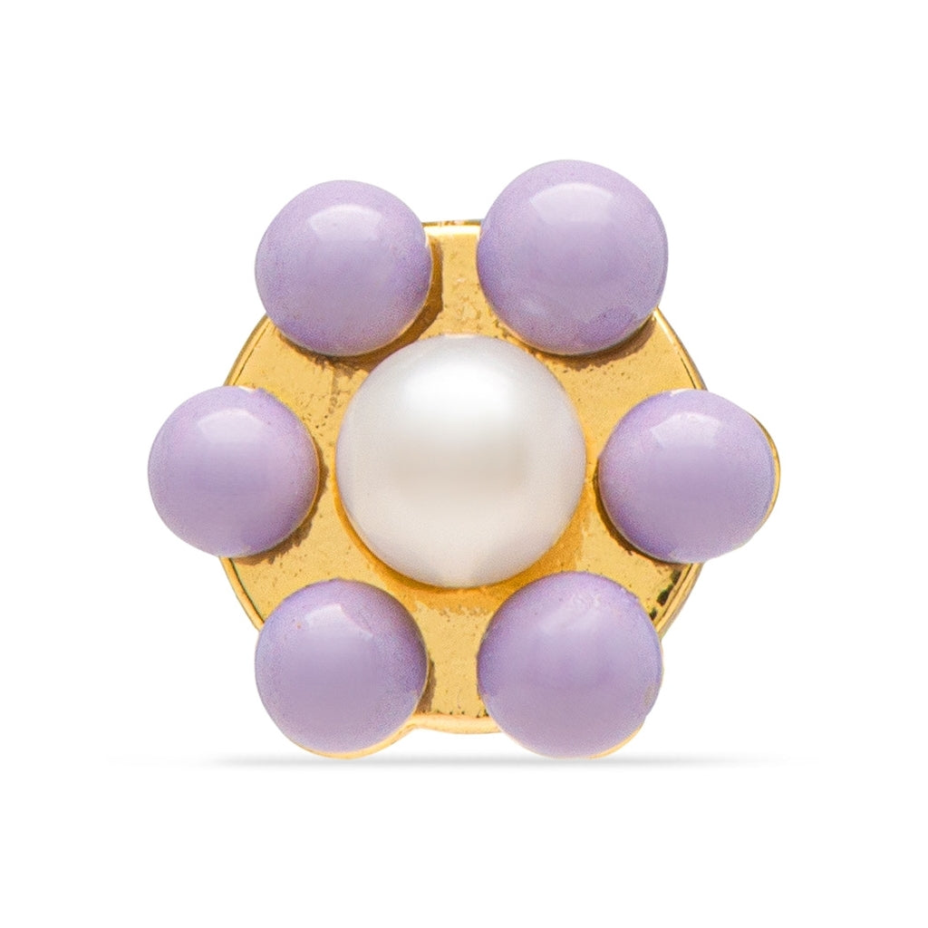 LULU Copenhagen Bouquet Purple Flower boucle d'oreille 1 pièce Ear stud, 1 pcs Gold Plated