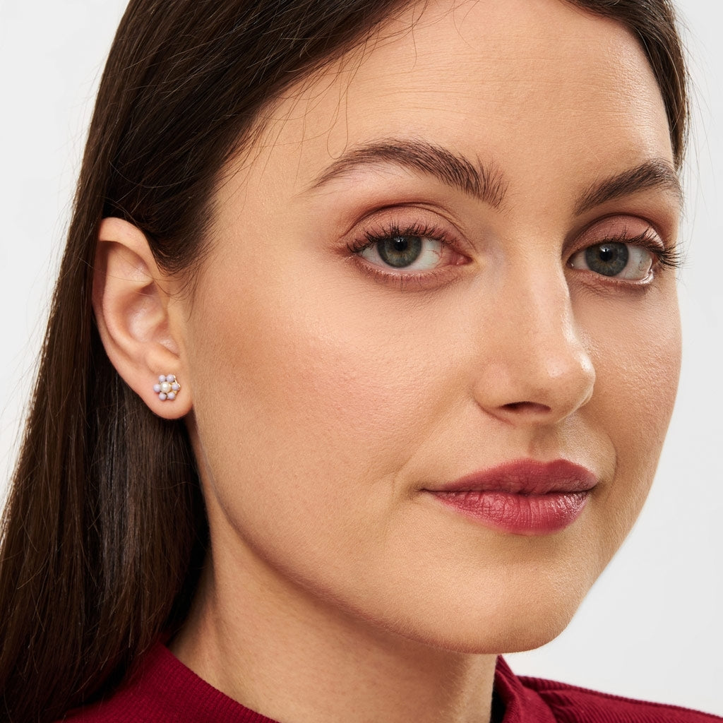 LULU Copenhagen Bouquet Purple Flower boucle d'oreille 1 pièce Ear stud, 1 pcs Gold Plated