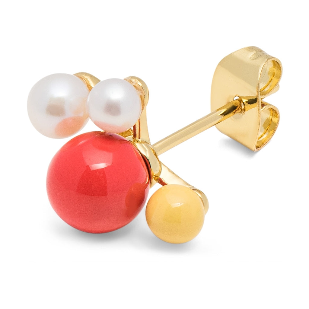 LULU Copenhagen Bouquet Red boucle d'oreille 1 pièce Ear stud, 1 pcs Gold Plated
