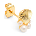 Bouquet Shell & Pearls boucle d'oreille 1 pièce - Gold Plated
