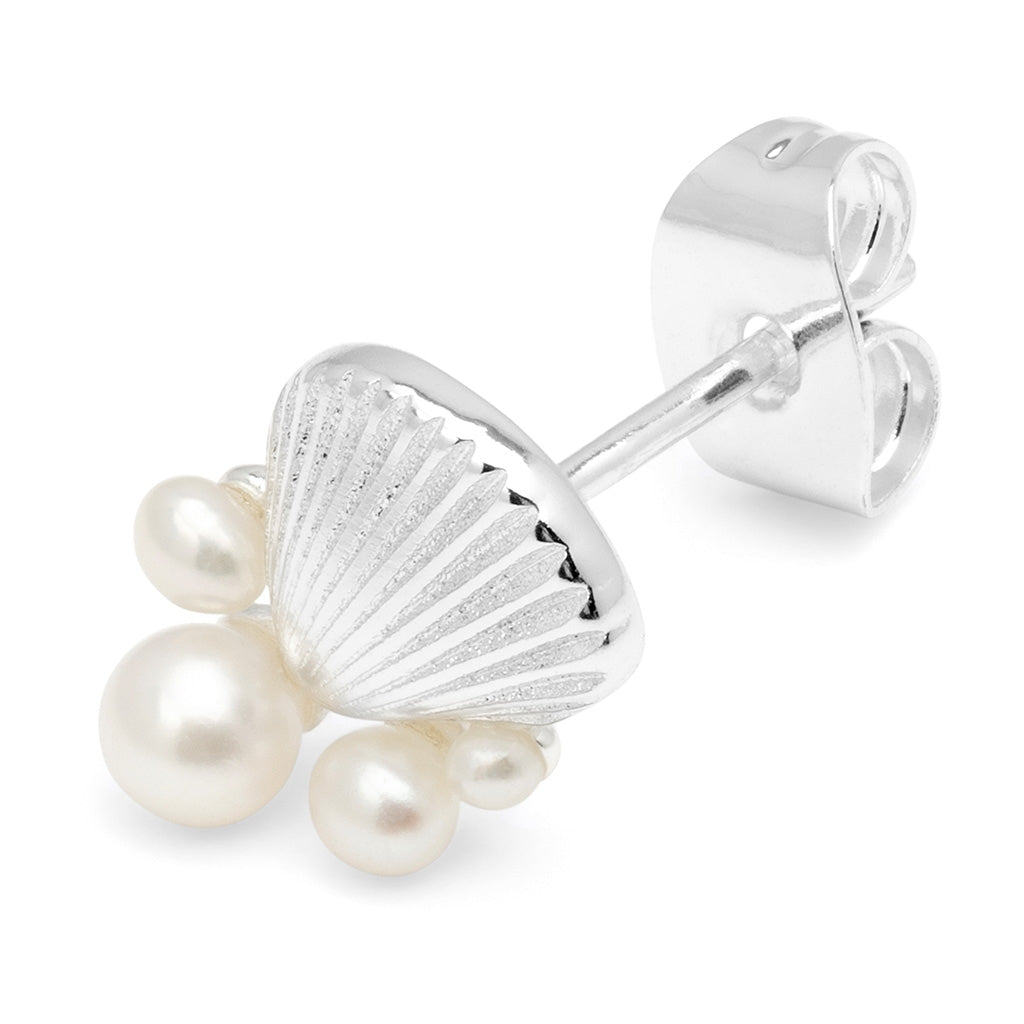 LULU Copenhagen Bouquet Shell & Pearls boucle d'oreille 1 pièce Ear stud, 1 pcs Silver Plated