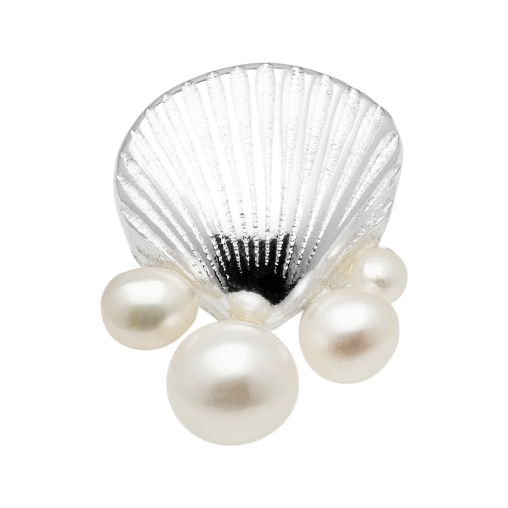 LULU Copenhagen Bouquet Shell & Pearls boucle d'oreille 1 pièce Ear stud, 1 pcs Silver Plated