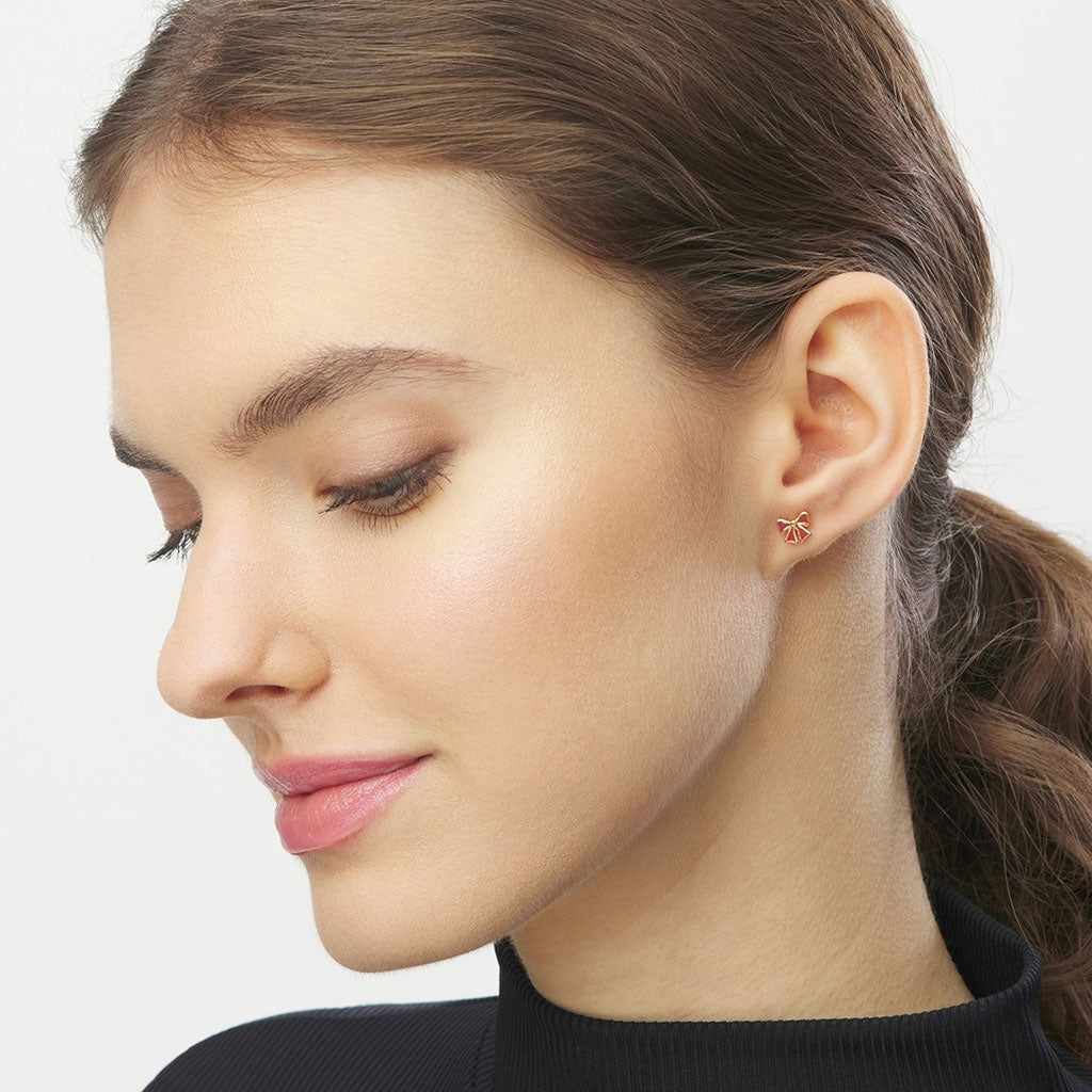 LULU Copenhagen Bow Boucle d’oreille - 1 pièce Ear stud, 1 pcs Gold Plated