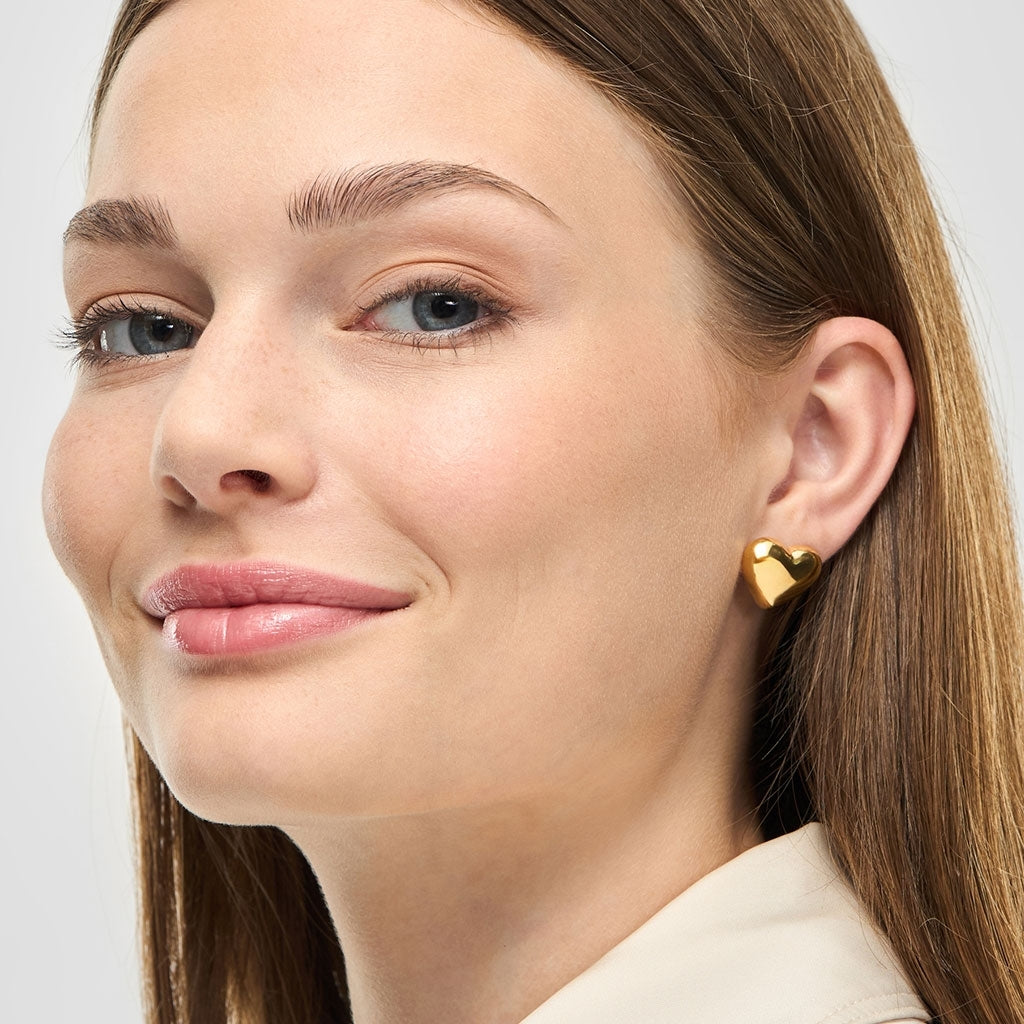 LULU Copenhagen Bubble Heart boucle d'oreille 1 pièce - plaqué or Ear stud, 1 pcs Gold Plated