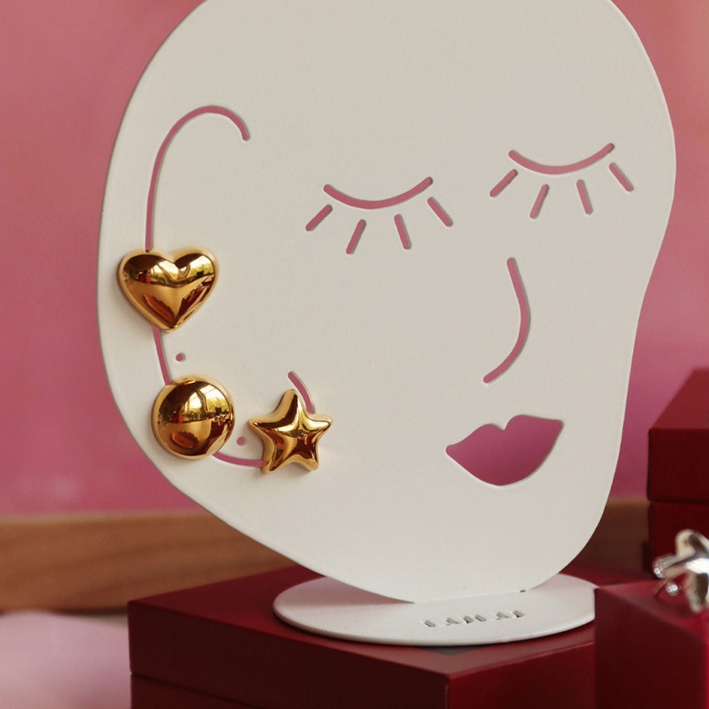 LULU Copenhagen Bubble Heart boucle d'oreille 1 pièce - plaqué or Ear stud, 1 pcs Gold Plated