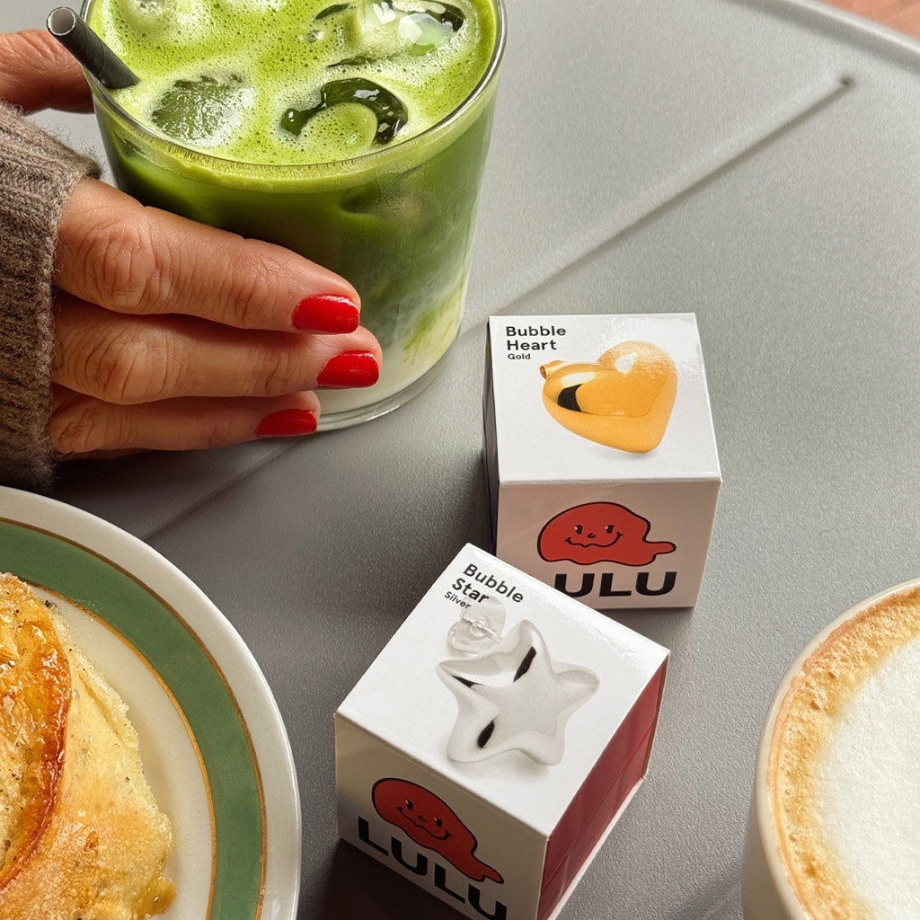 LULU Copenhagen Bubble Heart boucle d'oreille 1 pièce - plaqué or Ear stud, 1 pcs Gold Plated