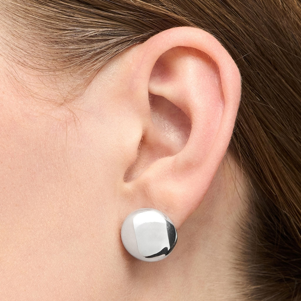 LULU Copenhagen Bubble Round boucle d'oreille 1 pièce - plaqué argent Ear stud, 1 pcs Silver Plated