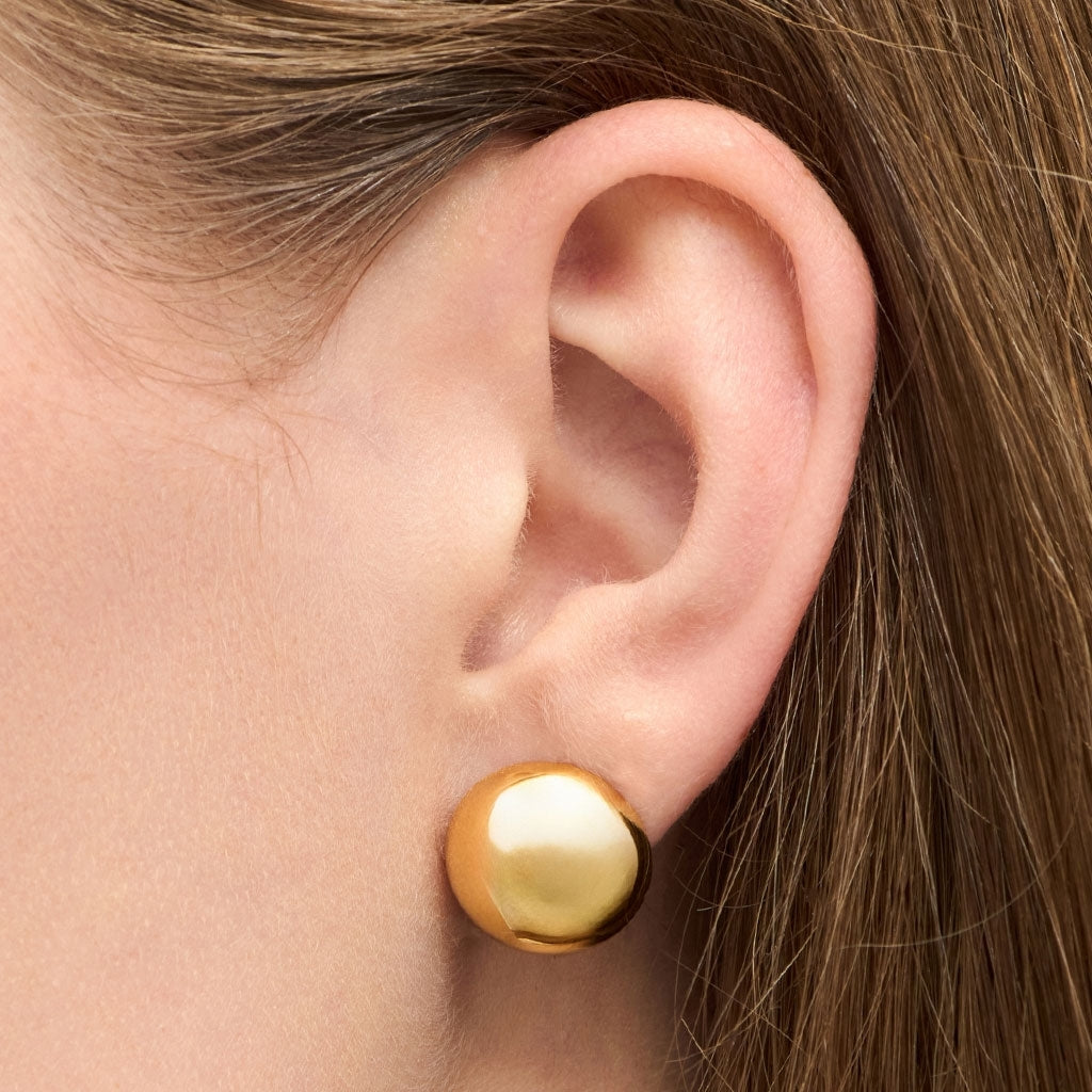 LULU Copenhagen Bubble Round boucle d'oreille 1 pièce - plaqué or Ear stud, 1 pcs Gold Plated