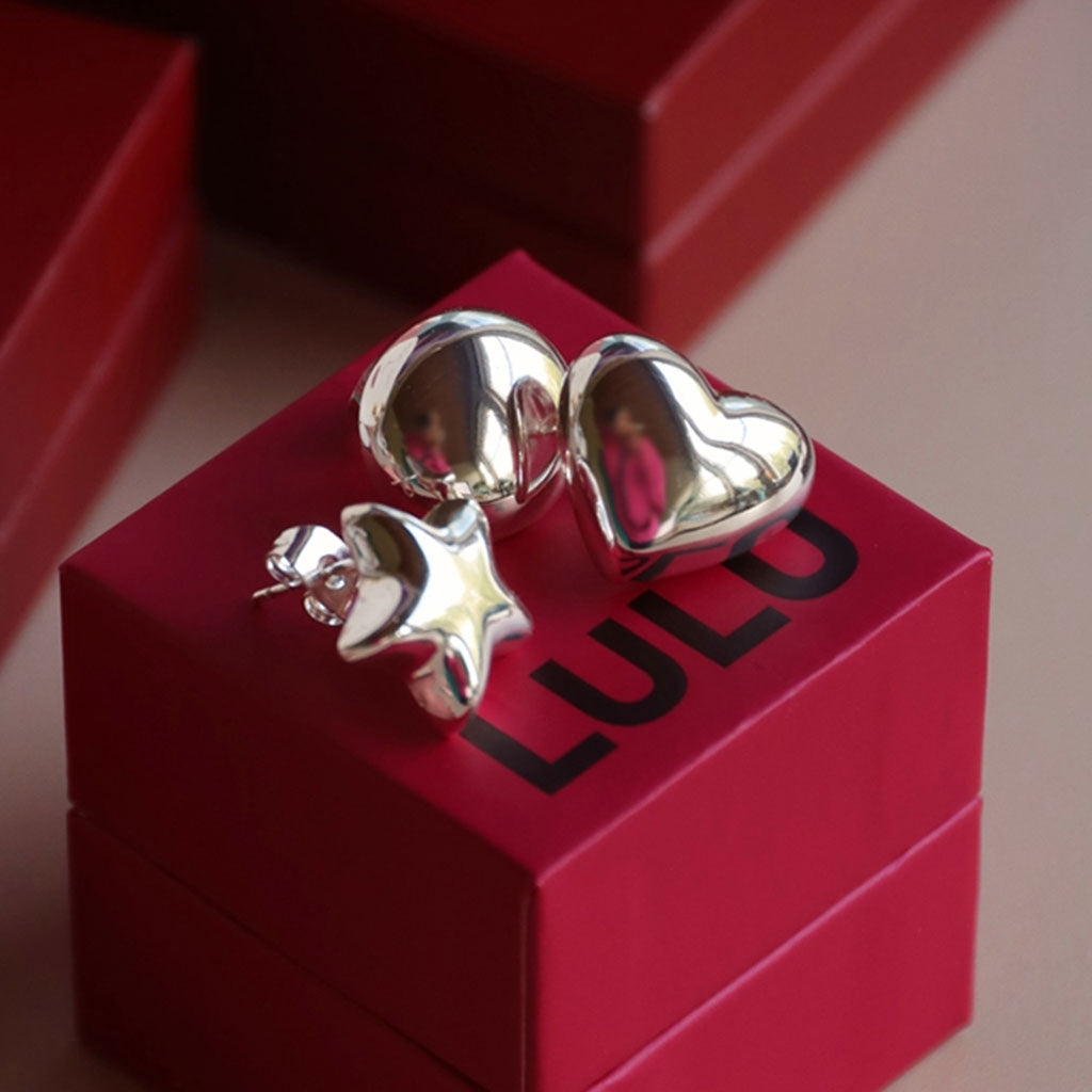 LULU Copenhagen Bubble Star earring 1 pcs - silver plated Ear stud, 1 pcs Silver Plated