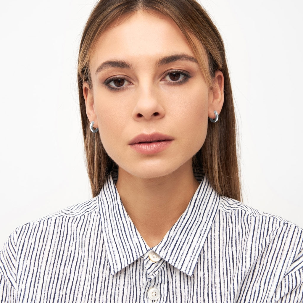 LULU Copenhagen Buckle Hoops Large Paire Hoops Silver Plated